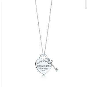 Tiffany and Co Heart Tag with Key Pendant 18”